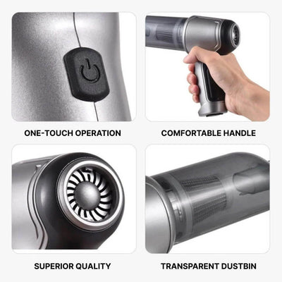 Handheld Vacuum Cordless Rechargeable Turbo Suction With Crevice Nozzle