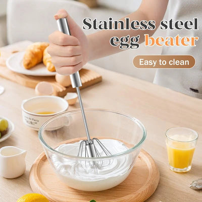 Handheld Whisk Spring-Powered Stainless Steel