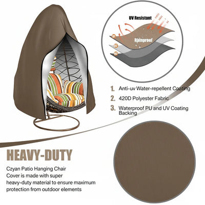 Hanging Chair Cover Waterproof UV-Resistant All-Weather Protection