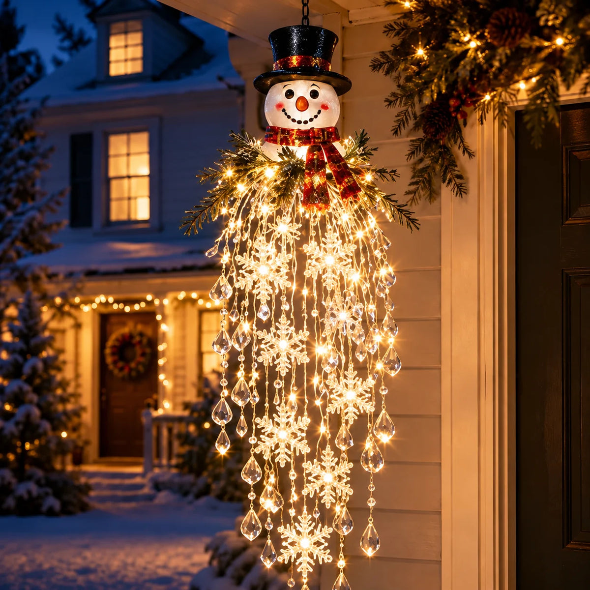 Hanging Christmas Light LED Cascading Crystal Accents