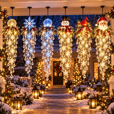 Hanging Christmas Light LED Cascading Crystal Accents