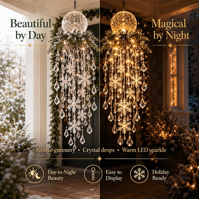 Hanging Christmas Light LED Cascading Crystal Accents