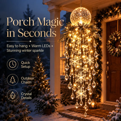 Hanging Christmas Light LED Cascading Crystal Accents