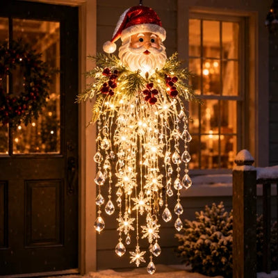 Hanging Christmas Lights Cascading LED Crystal Accents Battery-Powered