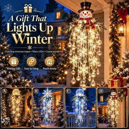 Hanging Christmas Lights Cascading LED Crystal Accents Battery-Powered