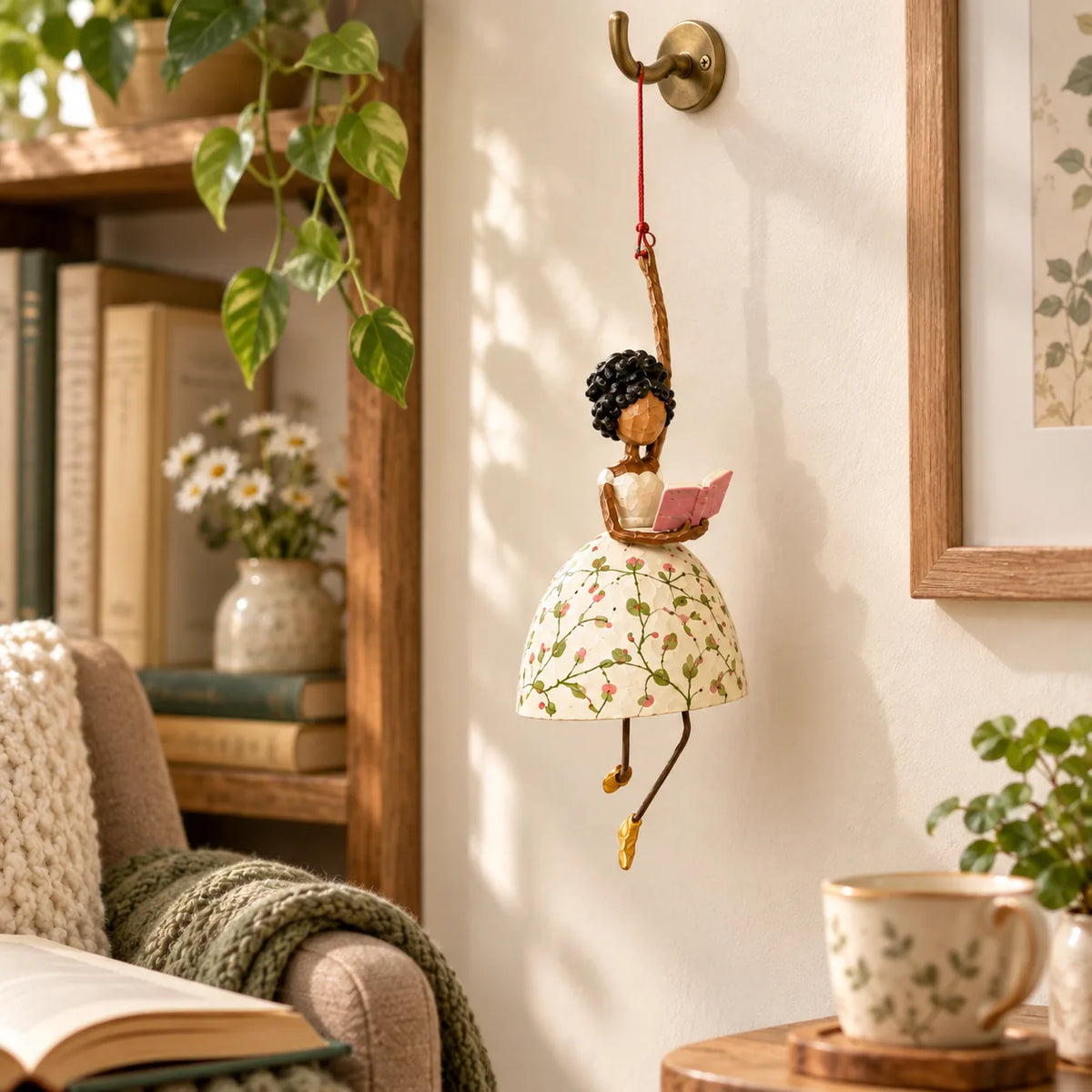 Hanging Figurine Lightweight Folk Art Gentle Swaying Movement