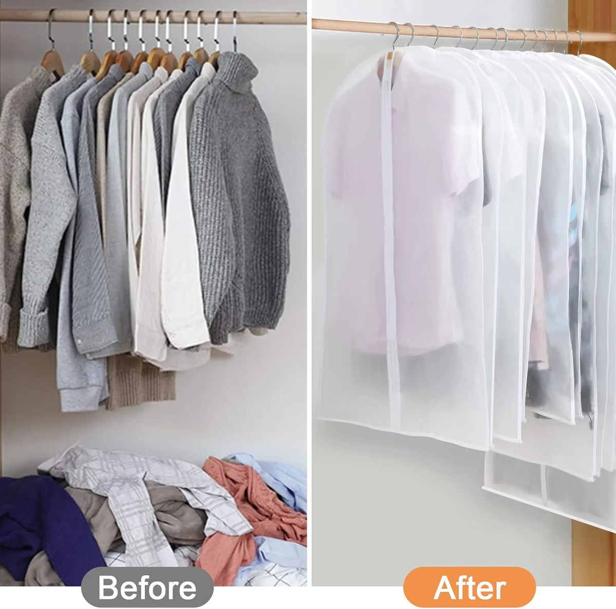 Hanging Garment Covers Water-Resistant Full-Length Zipper Three-Size Set