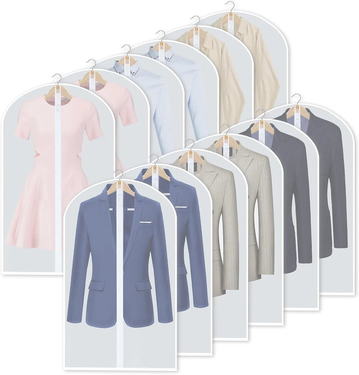 Hanging Garment Covers Water-Resistant Full-Length Zipper Three-Size Set