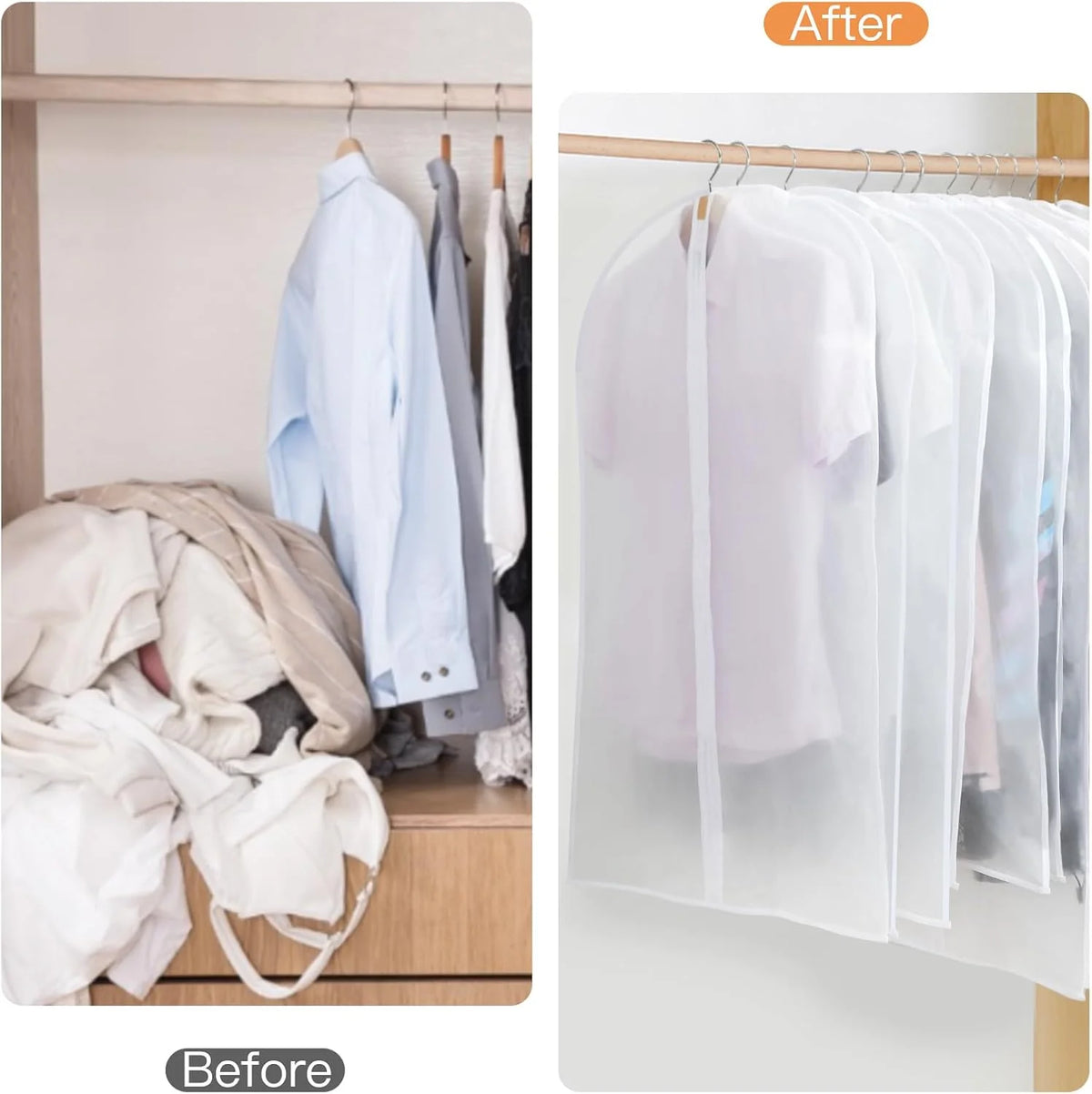 Hanging Garment Covers Water-Resistant Full-Length Zipper Three-Size Set