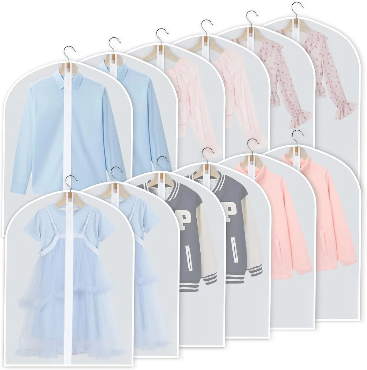 Hanging Garment Covers Water-Resistant Full-Length Zipper Three-Size Set
