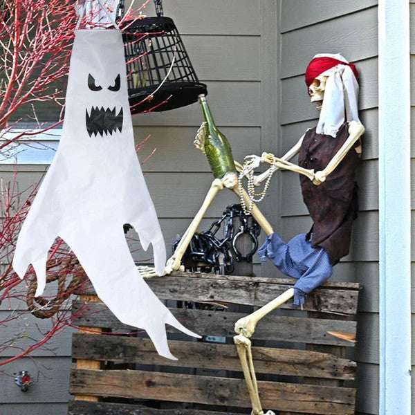 Hanging Ghost Decoration Floating Pose 47-Inch LED Option