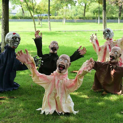 Hanging Halloween Ghost Sound-Activated Swaying & Red Eyes