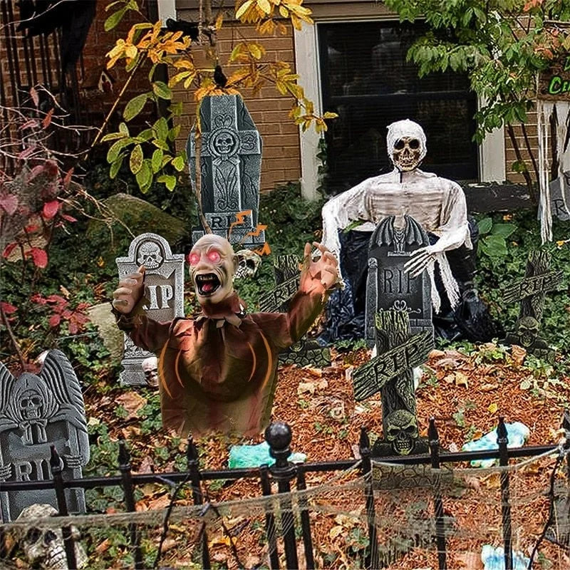 Hanging Halloween Ghost Sound-Activated Swaying & Red Eyes