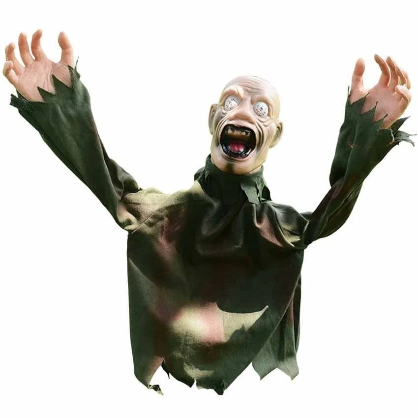 Hanging Halloween Ghost Sound-Activated Swaying & Red Eyes