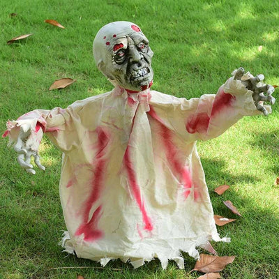 Hanging Halloween Ghost Sound-Activated Swaying & Red Eyes