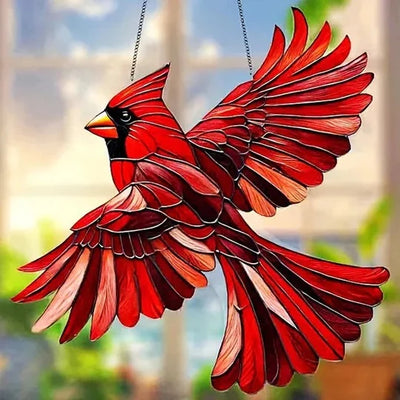 Hanging Light Catcher Multicolor Reflective Bird Silhouette