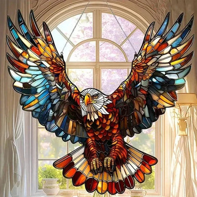 Hanging Light Catcher Multicolor Reflective Bird Silhouette