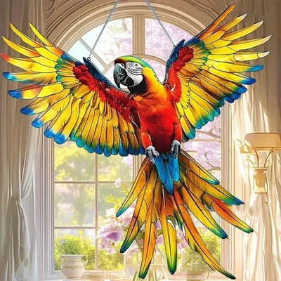 Hanging Light Catcher Multicolor Reflective Bird Silhouette