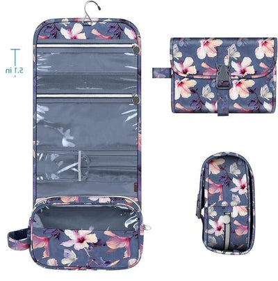 Hanging Makeup Organizer Water-Resistant Transparent Panel Four Compartments