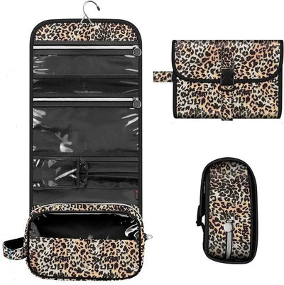 Hanging Makeup Organizer Water-Resistant Transparent Panel Four Compartments