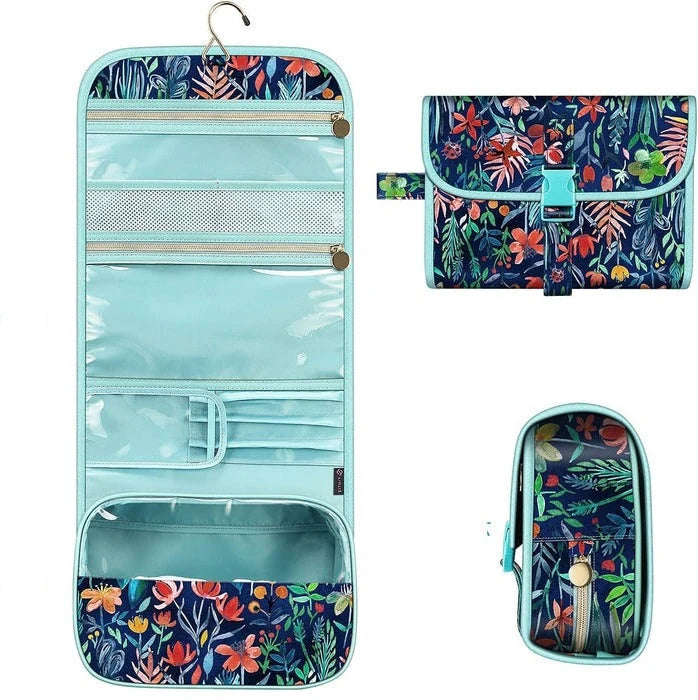 Hanging Makeup Organizer Water-Resistant Transparent Panel Four Compartments