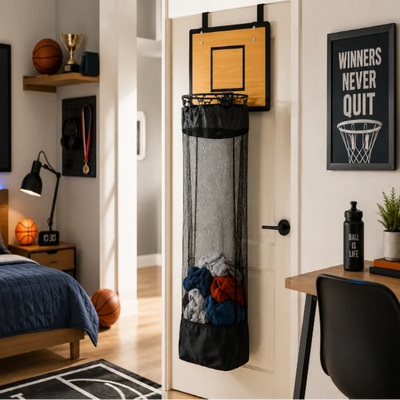 Hanging Storage Organizer Wooden Backboard Basketball Design
