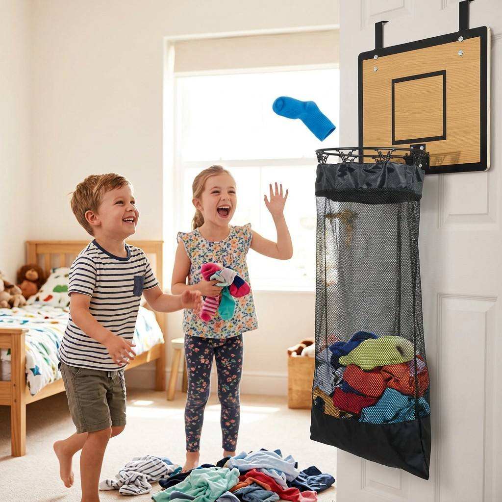Hanging Storage Organizer Wooden Backboard Basketball Design