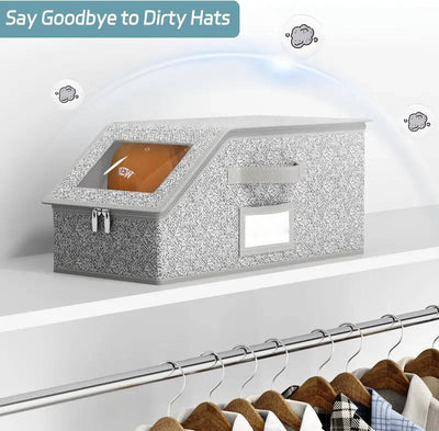 Hat Storage Box Stackable Shape-Safe 24-Hat Capacity