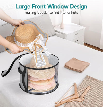 Hat Storage Organizer Clear Panels Holds 5–7 Hats