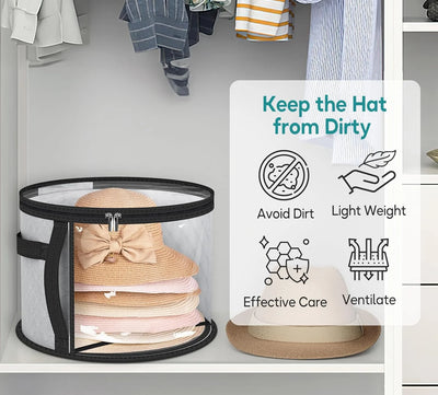 Hat Storage Organizer Clear Panels Holds 5–7 Hats
