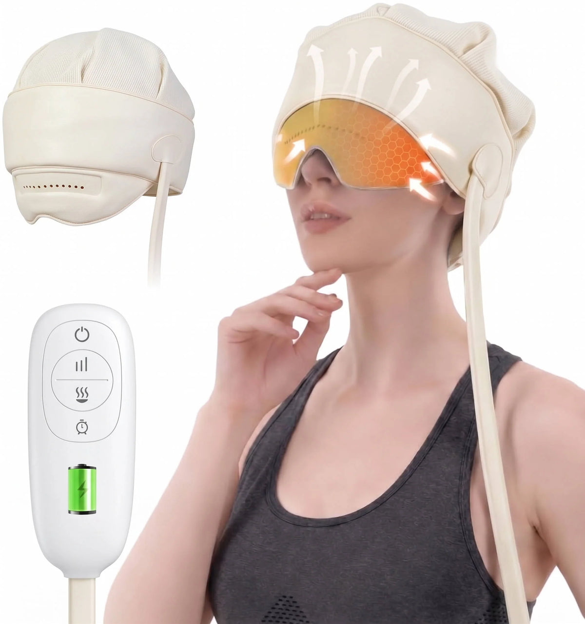 Head & Eye Massager Six-Zone Air Pressure Heat Rechargeable