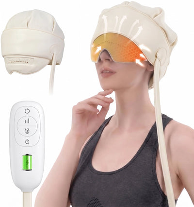Head & Eye Massager Six-Zone Air Pressure Heat Rechargeable