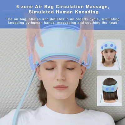 Head Massage Cap Wireless Six-Zone Airbag Adjustable Heat