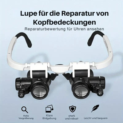 Head-Mounted Magnifier Hands-Free 8x 15x 23x LED