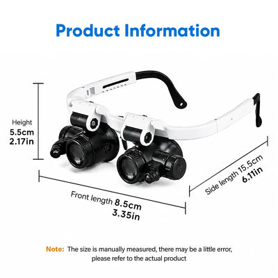 Headband Magnifier 8x 15x 23x LED Lights