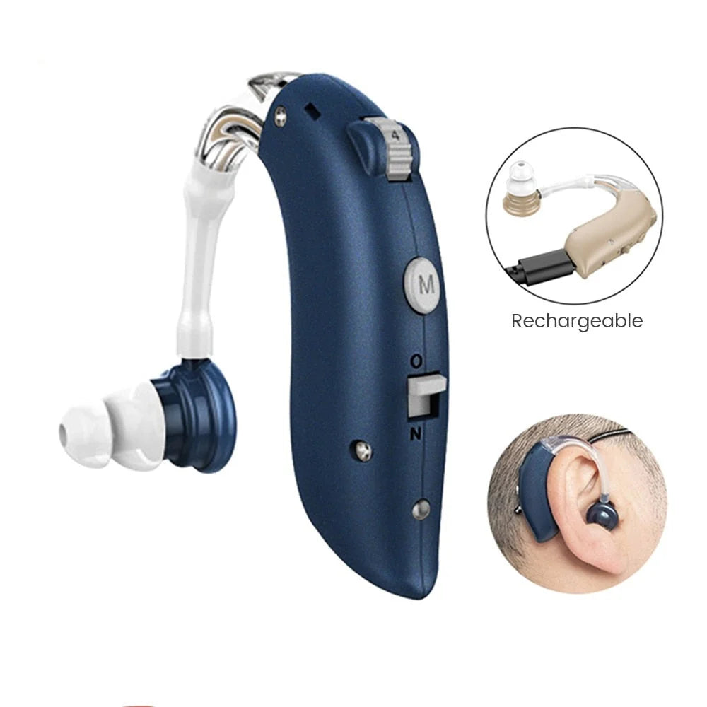 Hearing Amplifier Rechargeable Noise-Cancelling Discreet Behind-the-Ear