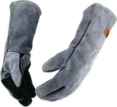 Heat-Resistant Gloves Cowhide Leather 16-Inch Cuffs
