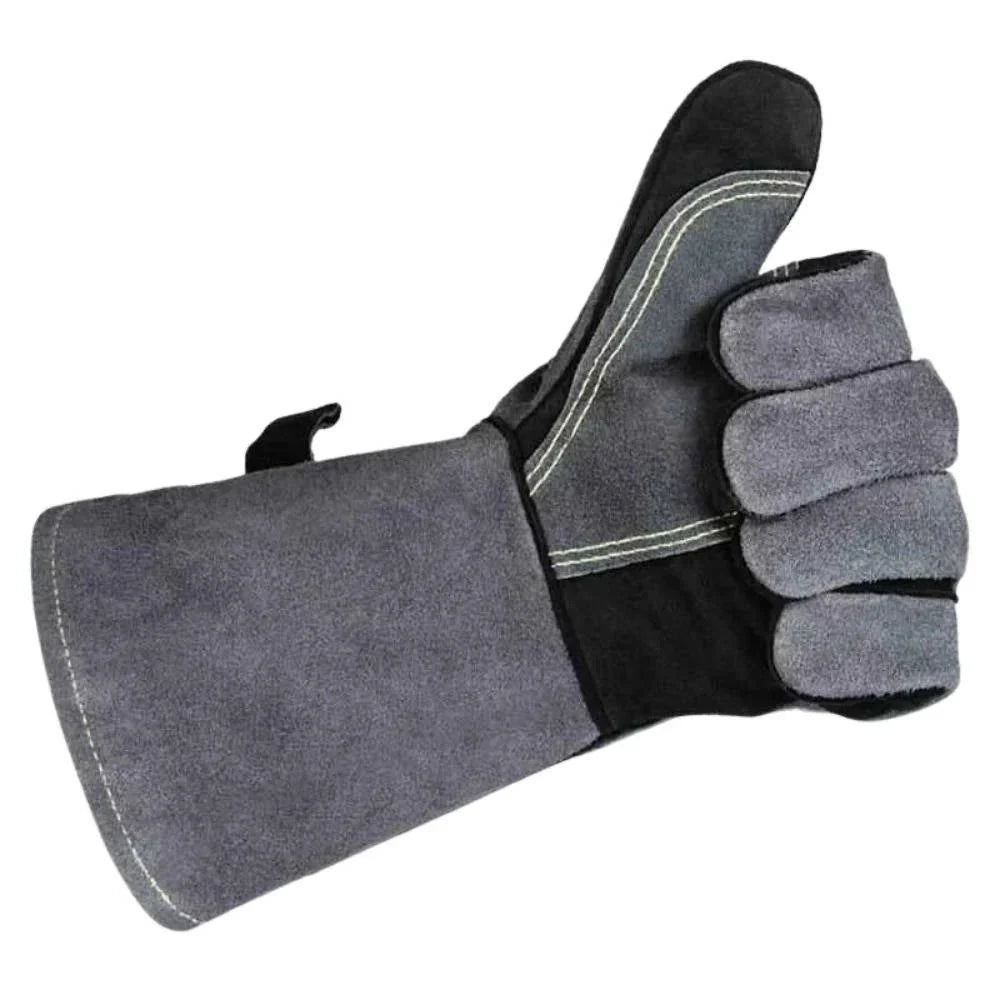 Heat-Resistant Gloves Cowhide Leather 16-Inch Cuffs