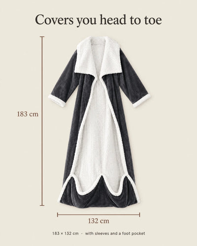 Heated Blanket Coat Full-Length Sleeves & Foot Pocket