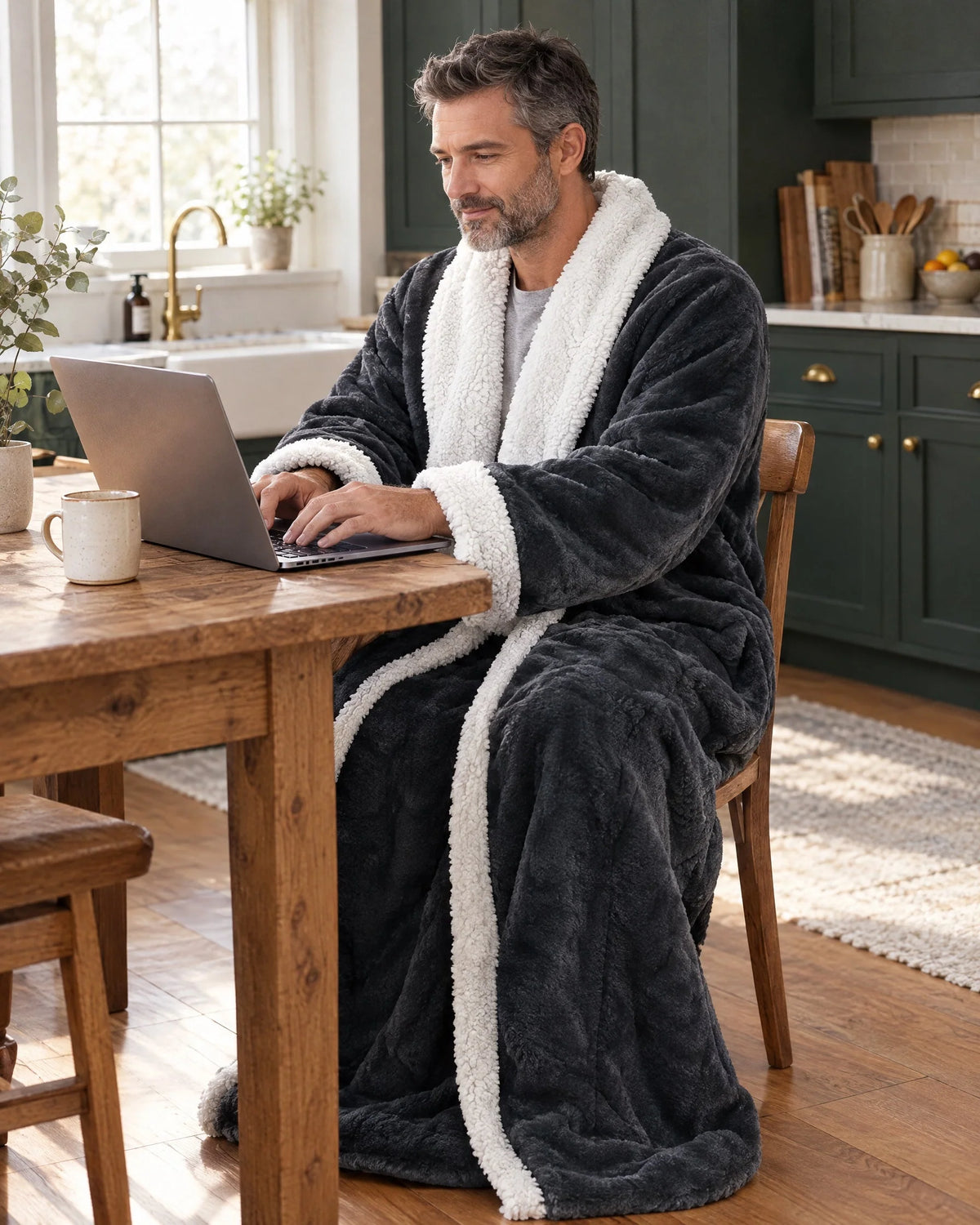 Heated Blanket Coat Full-Length Sleeves & Foot Pocket