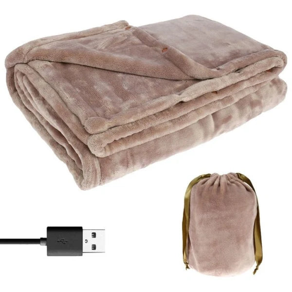 Heated Blanket USB-Powered Soft Flannel Detachable Cable