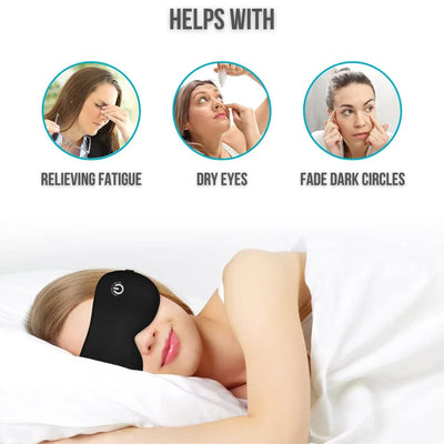 Heated Eye Mask Cordless Rechargeable Gentle Vibration