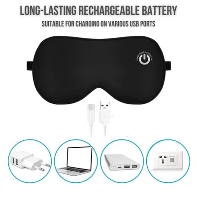 Heated Eye Mask Cordless Rechargeable Gentle Vibration