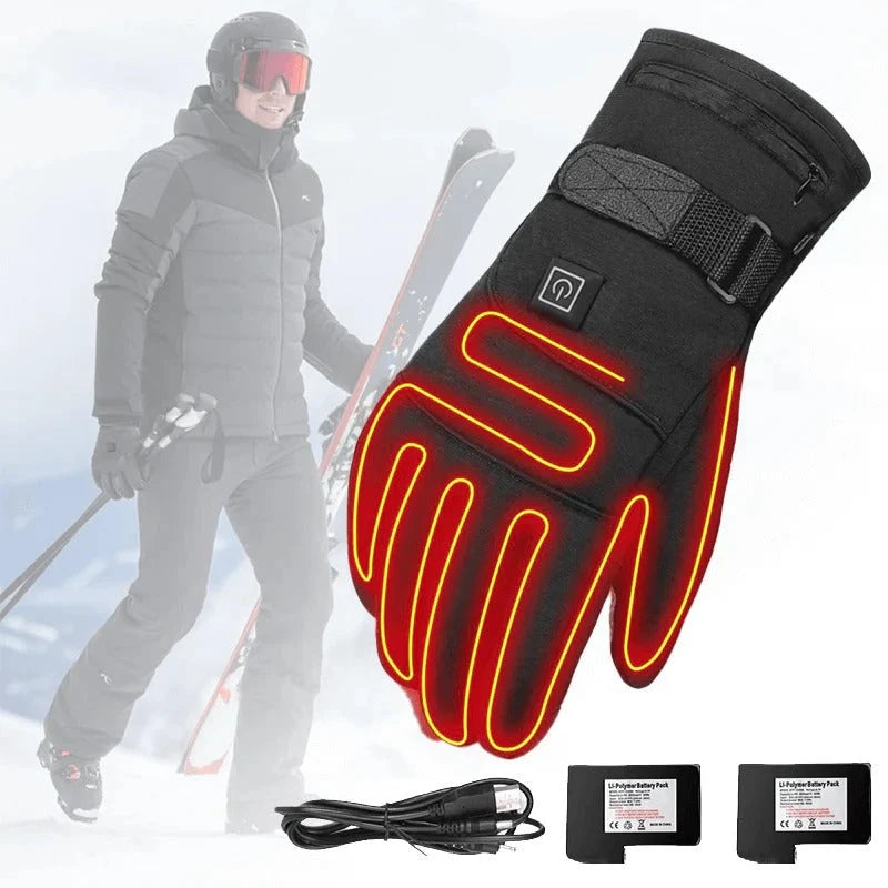 Heated Gloves 3 Heat Modes Touchscreen Fingertips Wind-Resistant