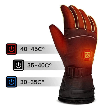 Heated Gloves 3 Heat Modes Touchscreen Fingertips Wind-Resistant