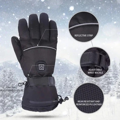 Heated Gloves Carbon Fiber Rechargeable Water-Resistant
