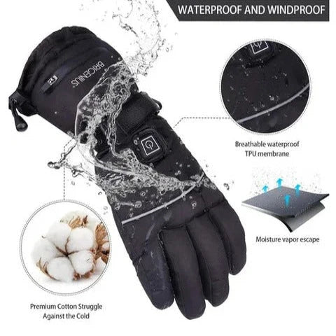 Heated Gloves Carbon Fiber Rechargeable Water-Resistant