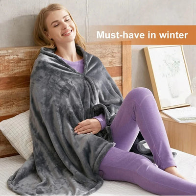 Heated Shawl USB-Powered Three Heat Levels Removable Fleece