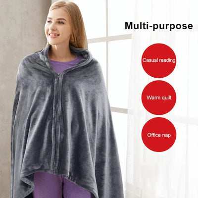 Heated Shawl USB-Powered Three Heat Levels Removable Fleece