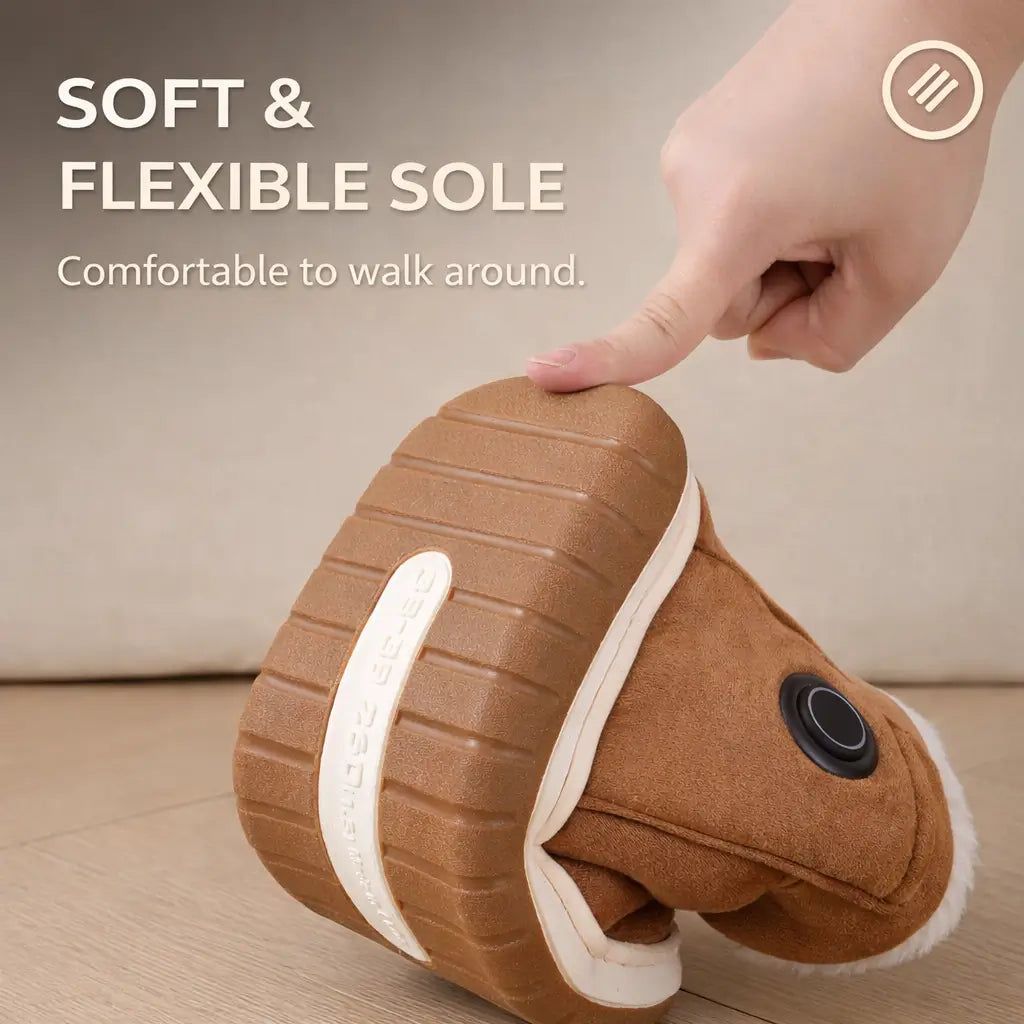 Heated Slippers Rechargeable 3 Heat Settings Non-Slip Sole